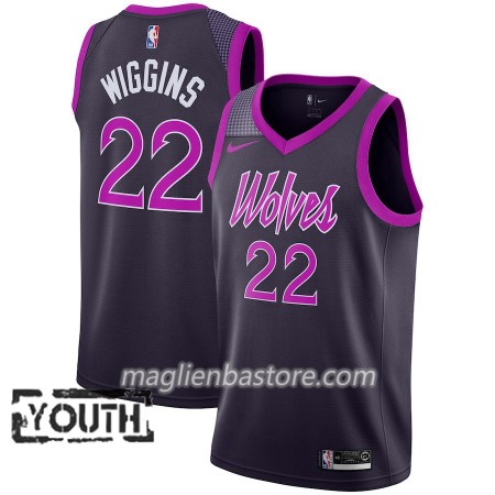 Maglia NBA Minnesota Timberwolves Andrew Wiggins 22 2018-19 Nike City Edition Viola Swingman - Bambino